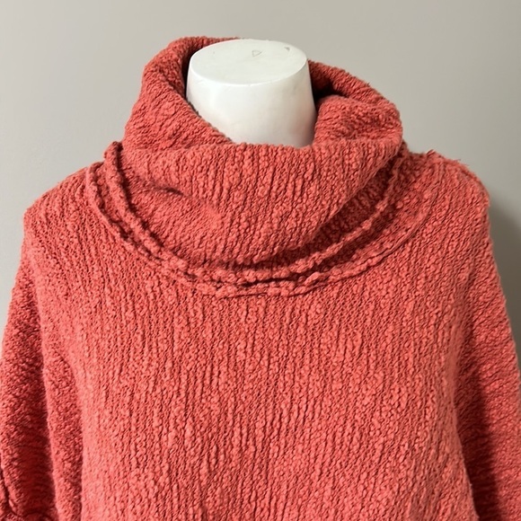 Free People Womens Big Easy Cowl Neck Pullover Sweater Red Sz L - Picture 6 of 16